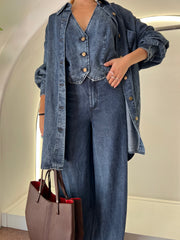 completo in denim 3 pezzi