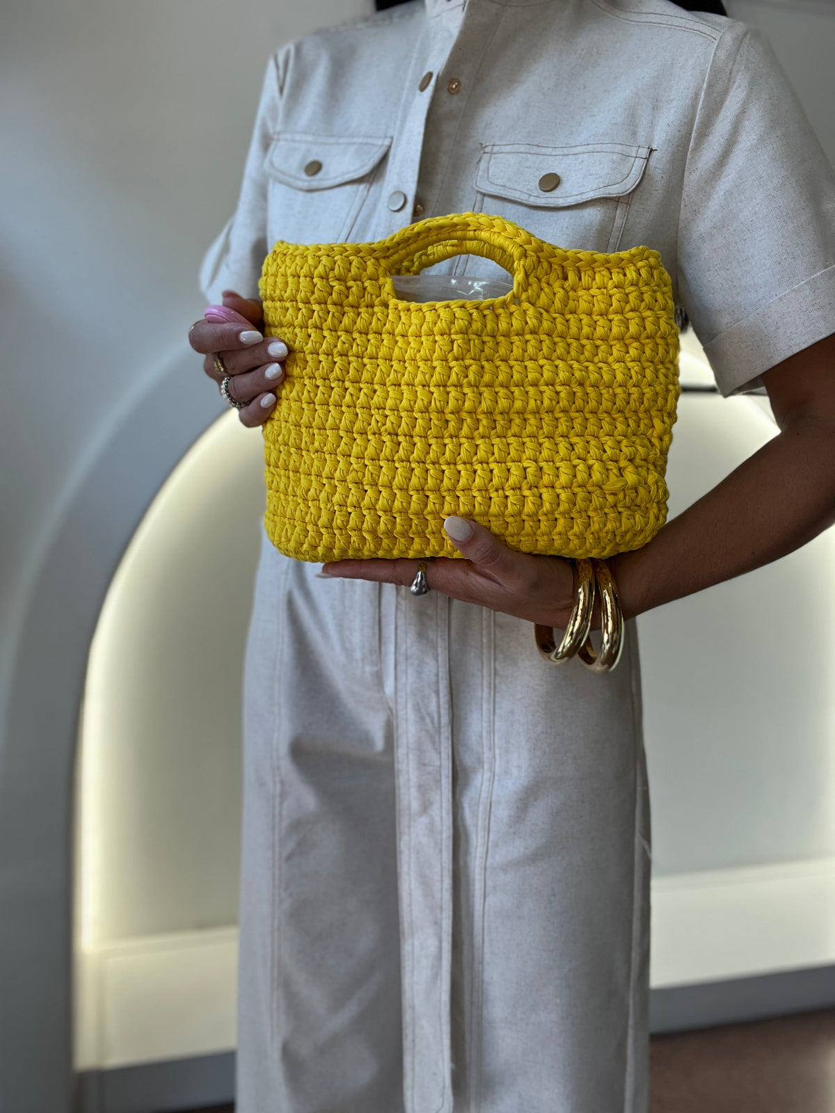 crochet bag yellow