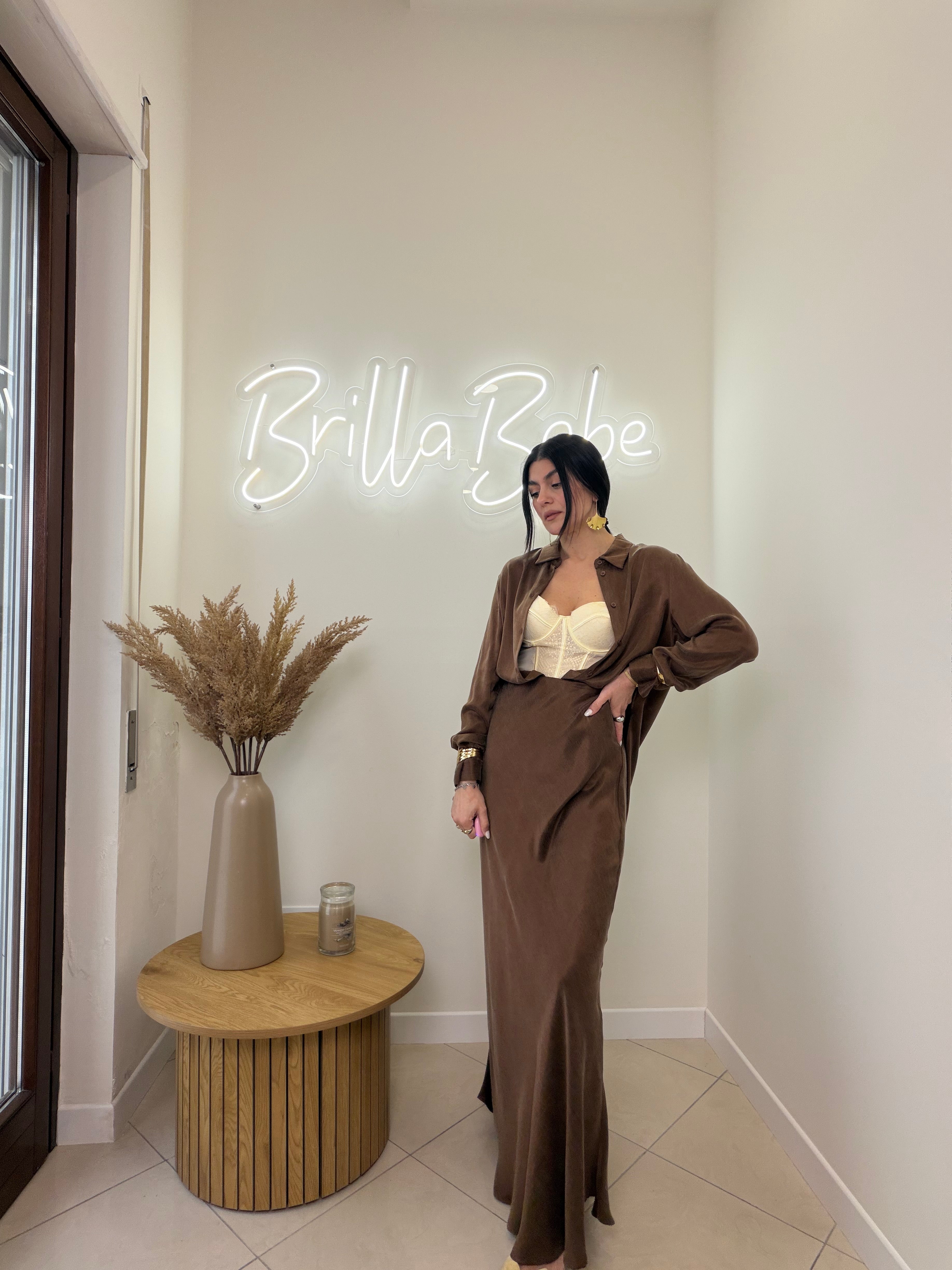 completo Diana marrone  satin by lumina