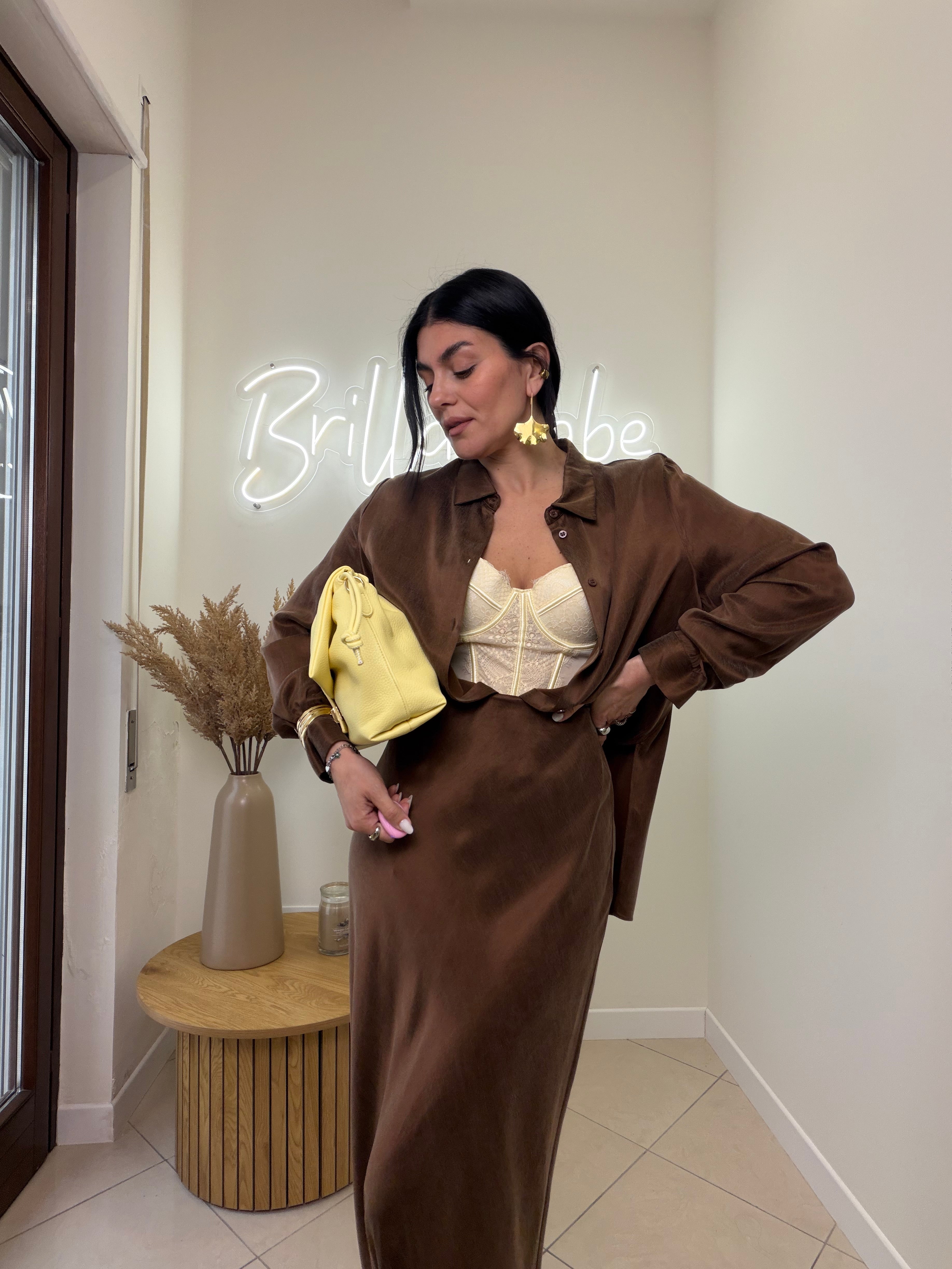 completo Diana marrone  satin by lumina