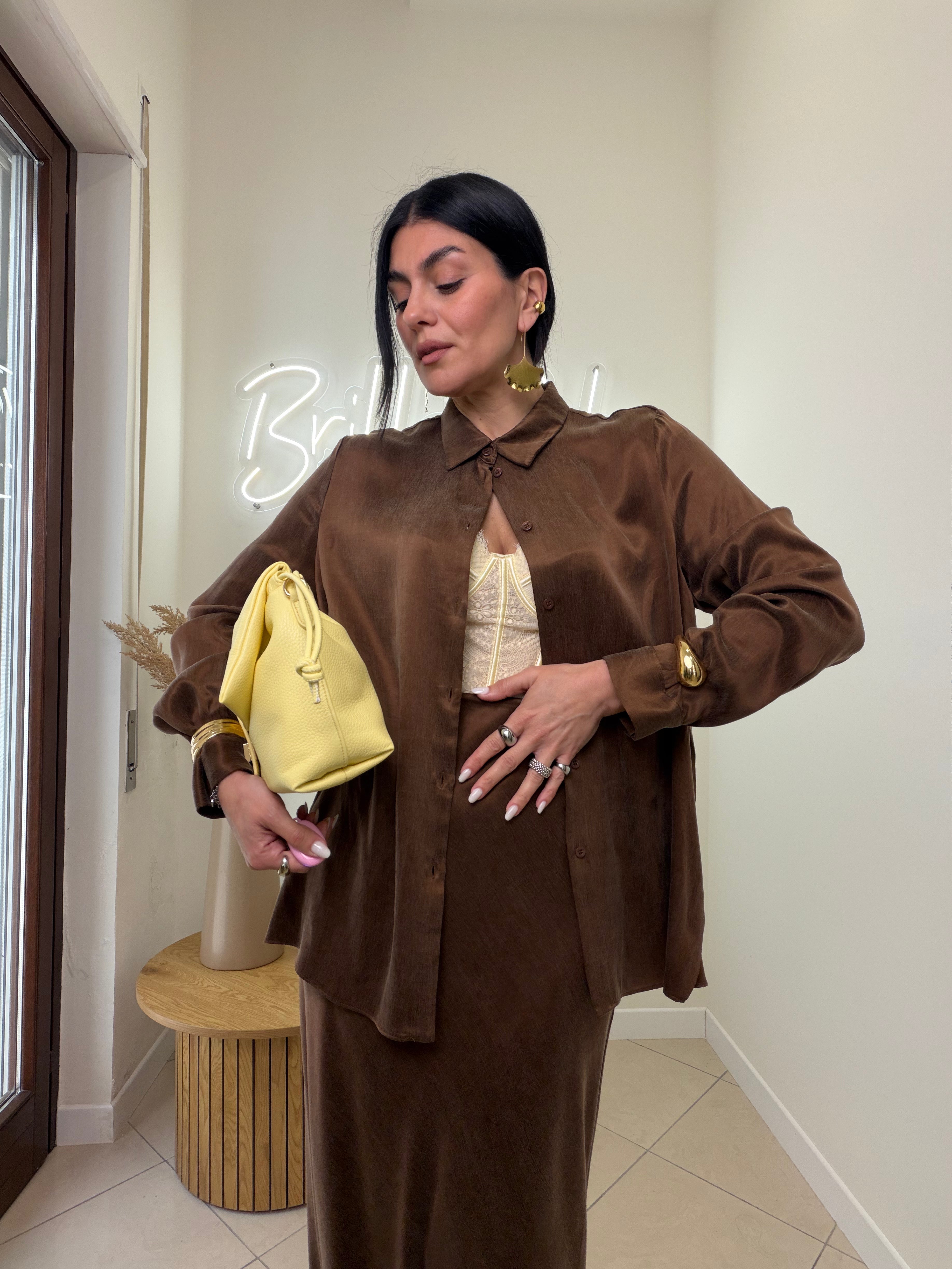 completo Diana marrone  satin by lumina