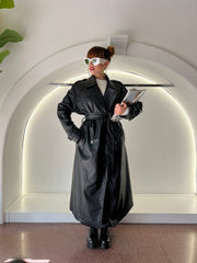 eco leather trench coat