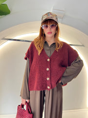 gilet a scatola bordeaux