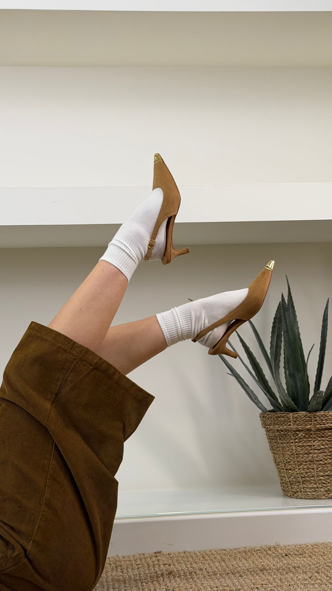 Décolleté Slingback Suede – Cammello