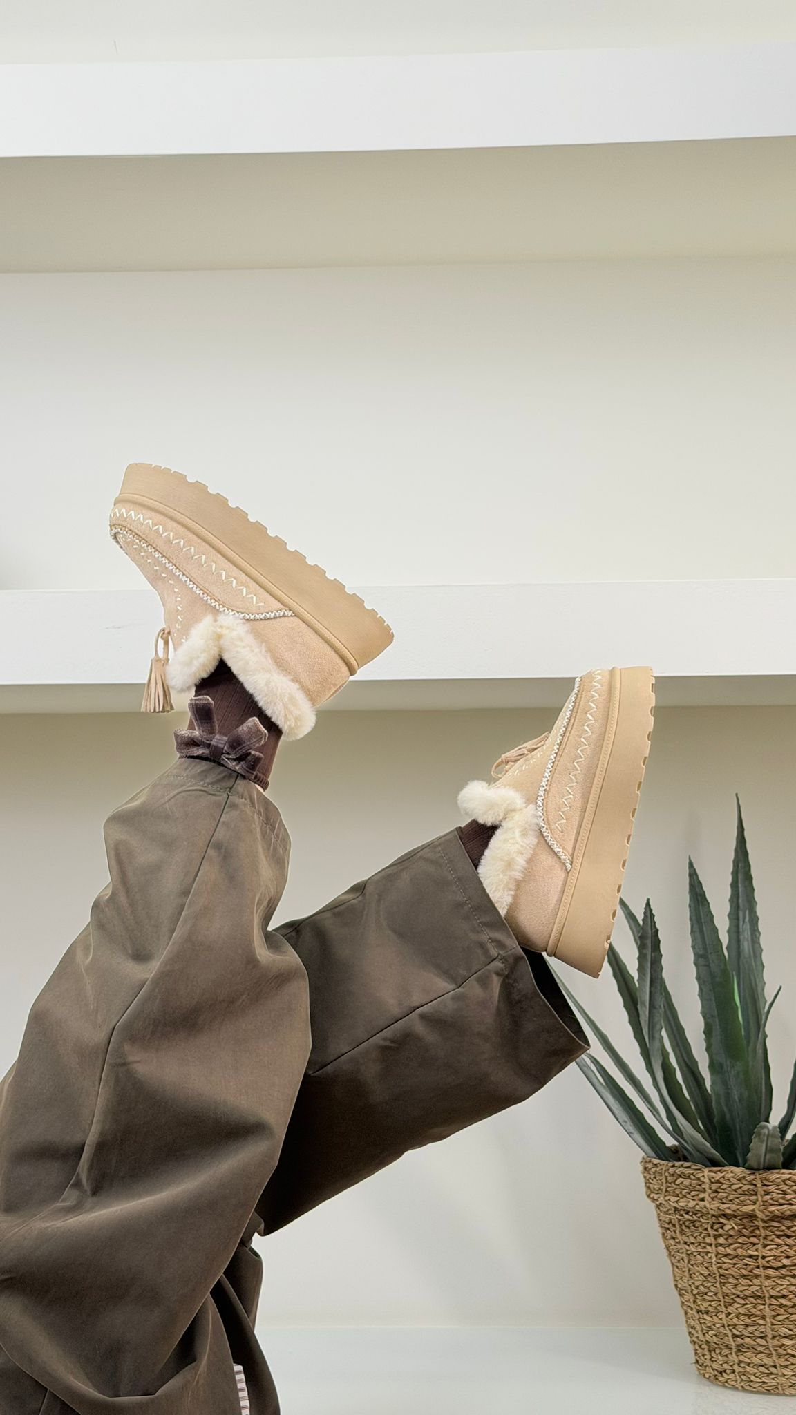 Stivaletto Platform Teddy - Beige